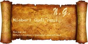 Nieberl Gyöngyi névjegykártya